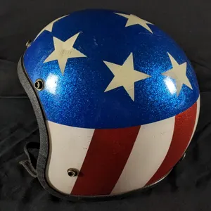 VINTAGE 1970'S STARS & STRIPES GLITTER MOTORCYCLE HELMET