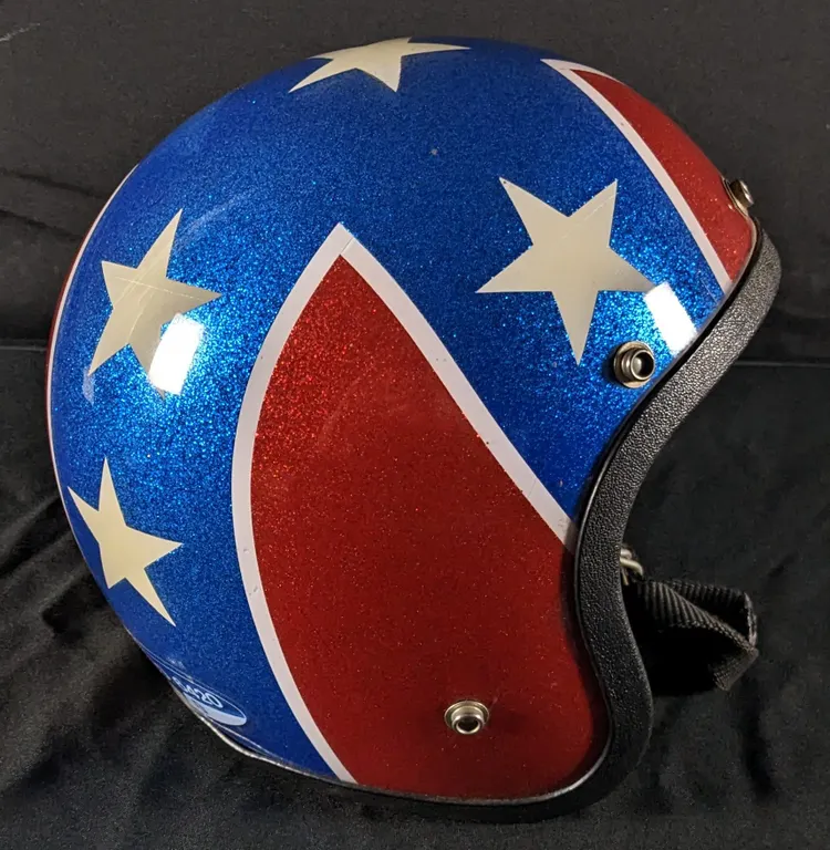 VINTAGE 1970'S REBEL FLAG GLITTER MOTORCYCLE HELMET