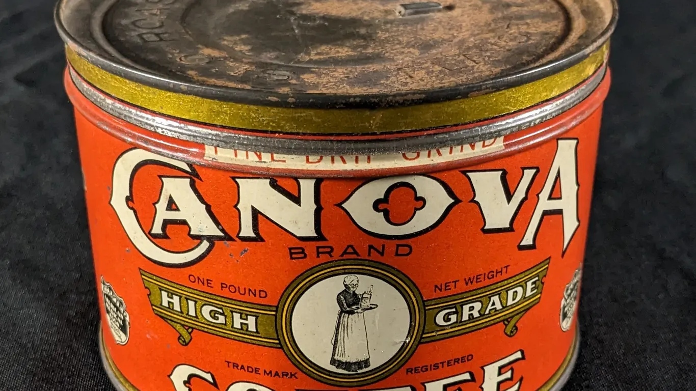 1# TIN LITH CAN CANOVA HIGH GRADE COFFEE MEMPHIS TENNESSEE