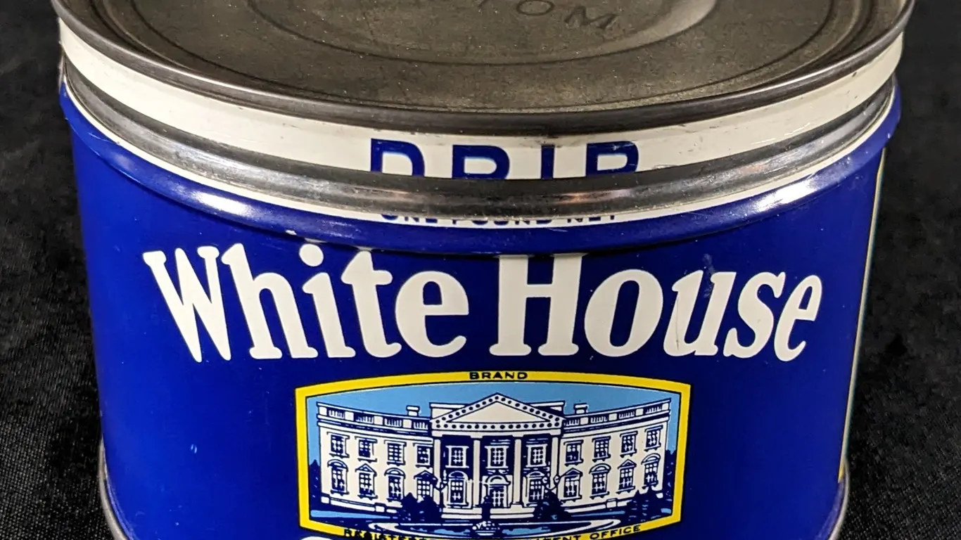 1# TIN LITHO CAN WHITE HOUSE COFFEE BOSTON MASSACUSSETTS