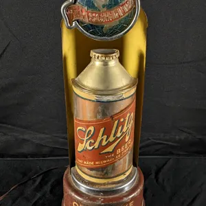 SCHLITZ CONE TOP BEER CAN LIGHTED BACK BAR SIGN