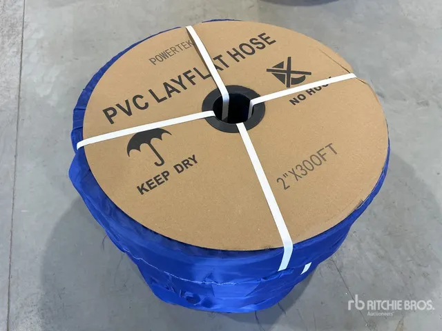 Quantity of (4) 2024 Powertek 2"-300FT PVC Layflat Water Hose (Unused)