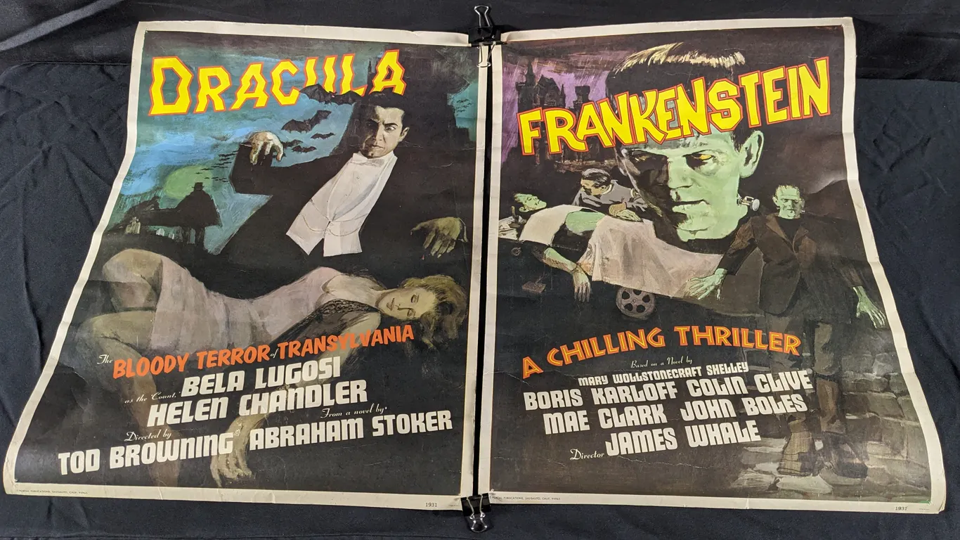 1970'S REPRINT MOVIE POSTERS DRACULA & FRANKENSTEIN