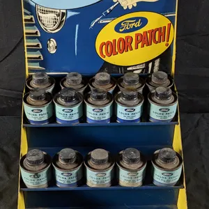 FORD MOTOR COMPANY TOUCH UP PAINT TIN RACK DISPLAY SIGN