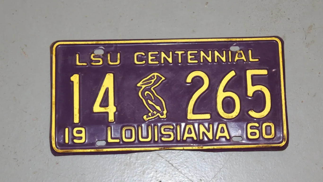1960 LSU CENTENNIAL LICENSE PLATE