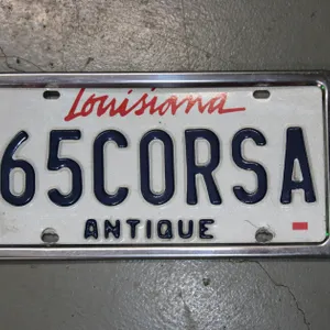 65 CORSA ANTIQUE LOUISIANA LICENSE PLATE