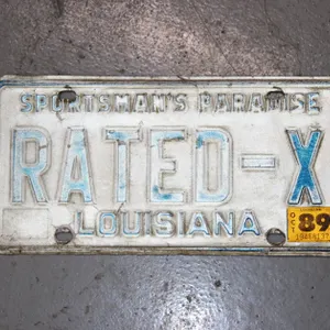 RATED-X LOUISIANA LICENSE PLATE