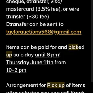 Payment & Pick up