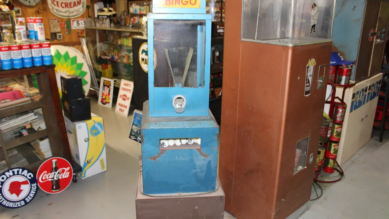 59" X 18" VINTAGE BINGO MACHINE