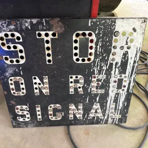 STOP ON RED SIGNAL RAILROAD SIGN