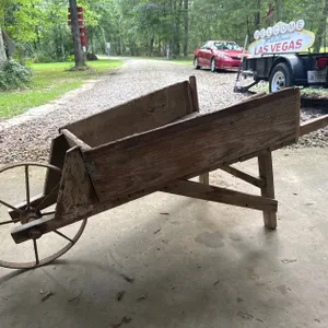 1930S WOODEN WHEELBARROW
