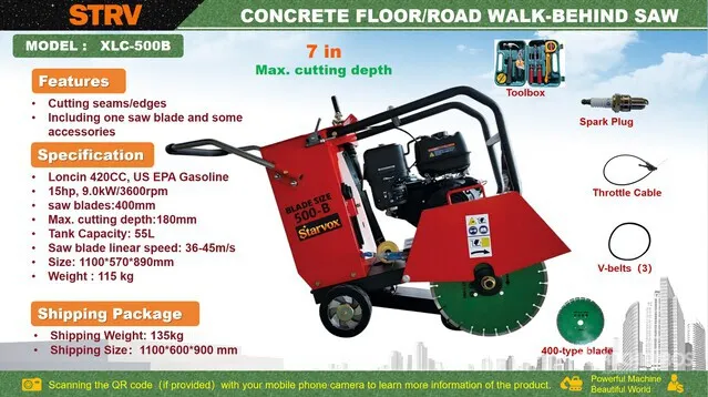 2026 STARVOX XLC-500B Walk-Behind Saw (Unused)