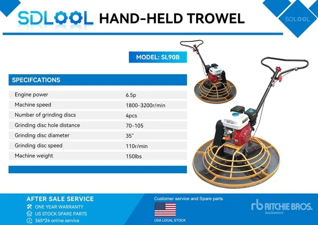 2026 SDLOOL SL90B Power Trowel (Unused)