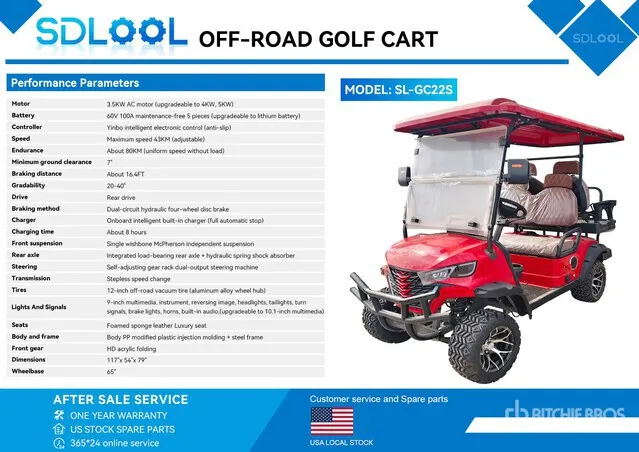 2026 SDLOOL SL-GC22S Electric Off-Road Golf Cart (Unused)