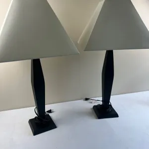 Pair of Black Table Lamps