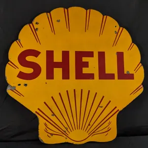 PORCELAIN SIGN SHELL GASOLINE (2 SIDED)