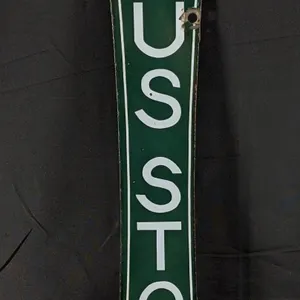 PORCELAIN BUS STOP SIGN (DOUBLE SIDED)