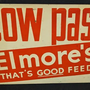MASONITE SIGN COW PASS ELMORE'S THAT'S GOOD FEED