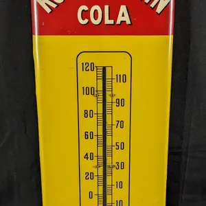 TIN THERMOMETER SIGN DRINK ROYAL CROWN COLA BEST BY TASTE-TEST