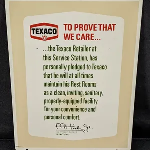DOUBLE SIDED TEXACO REST ROOM SIGN