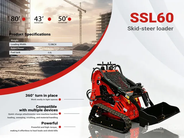2026 SSL60-RED Mini Compact Track Loader (Unused)