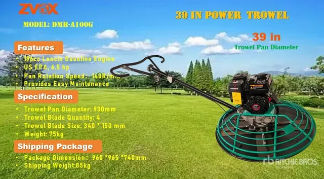 2026 ZVOX DMR-A100G 39 in Power Trowel (Unused)
