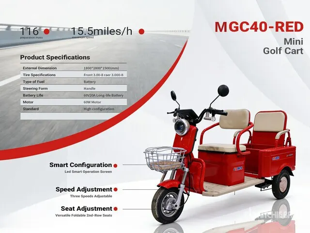 2026 MGC40-RED Mini Golf Cart (Unused)