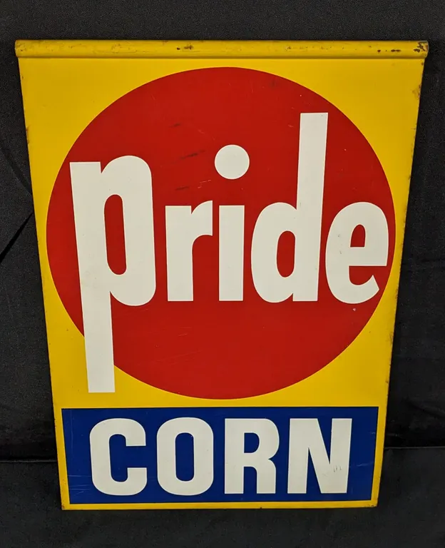 TIN SIGN PRIDE SEED CORN (2 SIDED)
