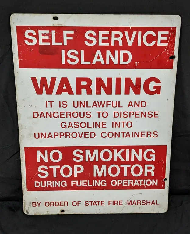 SELF SERVICE ISLAND NO SMOKING DURING FUELING SIGN (2 SIDED)