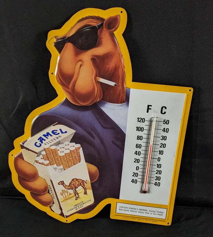 JOE CAMEL CIGARETTES THERMOMETER SIGN