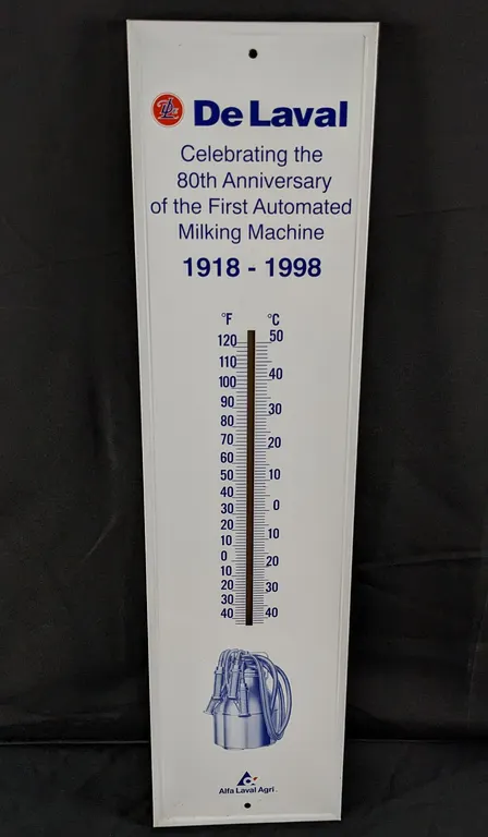 1998 THERMOMETER SIGN DE LAVAL 80TH ANNIVERSARY