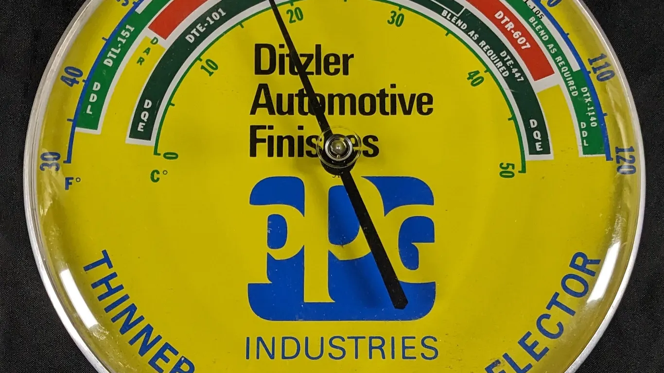 DITZLER AUTOMOTIVE FINISHES PPG THERMOMETER SIGN