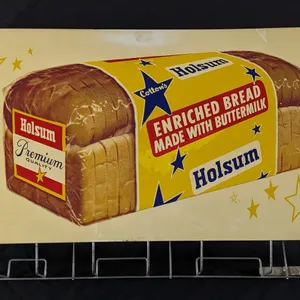 COUNTRY STORE TIN PAPER BAG HOLDER RACK SIGN COTTON'S HOLSUM BREAD