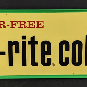 NOS EMBOSSED TIN SIGN SUGAR FREE DIET RITE COLA