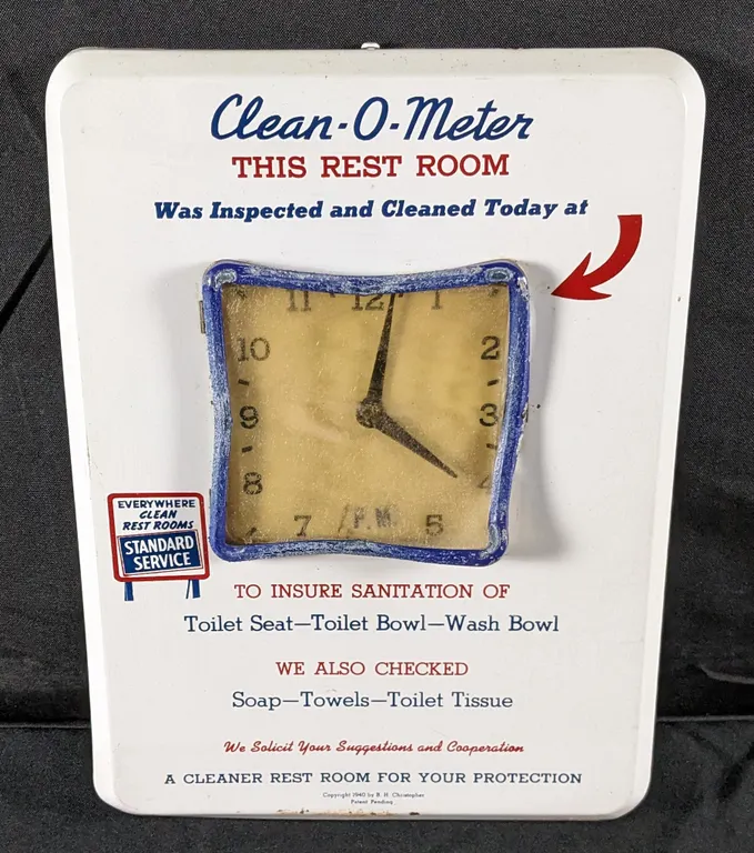 1940 STANDARD OIL COMPANY CLEAN REST ROOMS CLEAN-O-METER