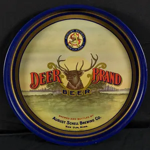 VARIATION #2 TRAY DEER BRAND BEER AUGUST SCHELL BREWING CO NEW ULM MINNESOTA MINN MN SCHELL'S