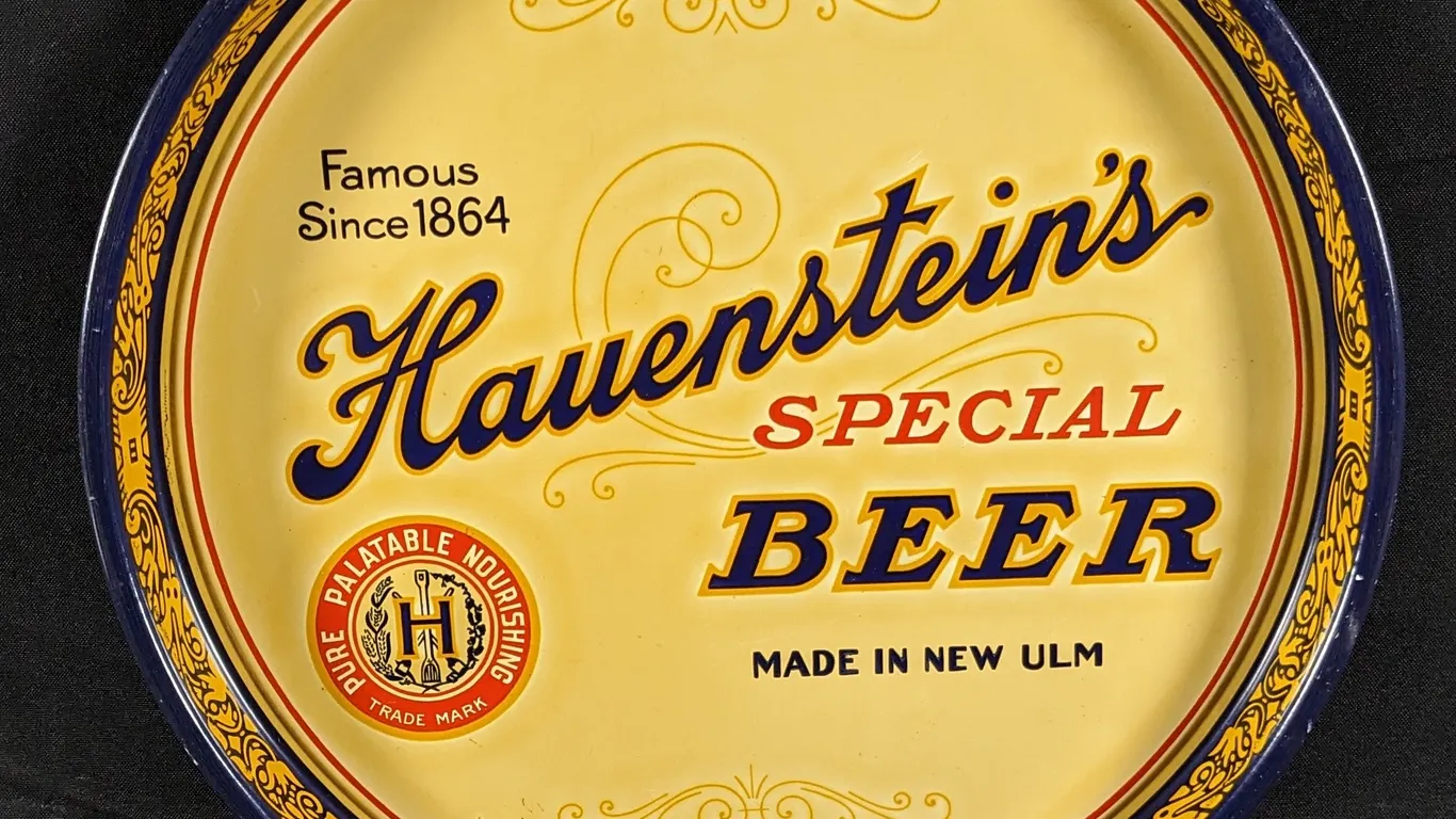 BEER TRAY HAUENSTEIN'S SPECIAL BEER NEW ULM MINNESOTA MINN MN HAUENSTEIN