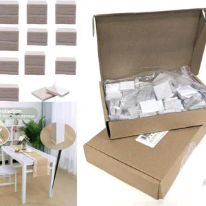 2 New Packs of 70 Furniture Pads Square 3/4" Self-stick Non-slip Anti-scratch Felt Pads Floors Protector Beige