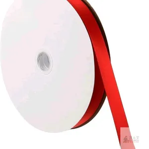 New 0.79 Inch Wide 100 Yards Satin Ribbon, Solid Crafts Roll for Party Home DIY Wrapping Decoration Celebration Red