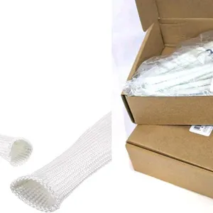 2 New Insulation Braid Sleeving, 16.4Ft-3mm High TEMP Fiberglass Sleeve White