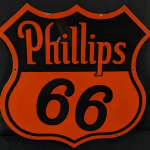 PORCELAIN SIGN PHILLIPS 66 GASOLINE (2 SIDED)