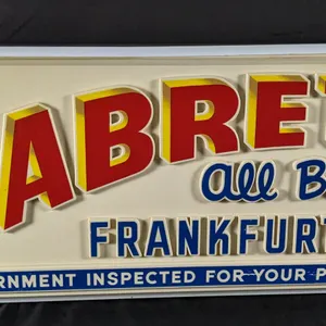 LIGHTED SIGN SABRETT ALL BEEF FRANKFURTERS (HOT DOGS) NEW YORK CITY
