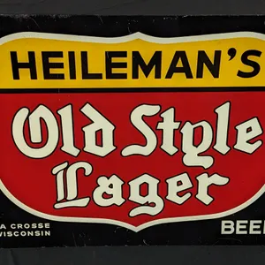 TIN SIGN HEILEMANS OLD STYLE LAGER BEER LA CROSSE WISCONSIN