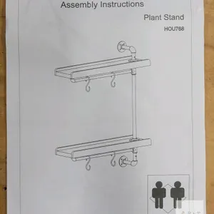 New , Open Box -  Good Life 2 Tier Wood & Industrial Pipe Plant Wall Shelf . Model # UB048-12 No.23U222 - Appears Complete