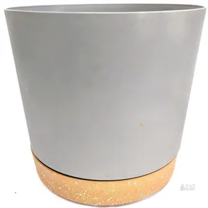 New 9.5" Diameter × 9.5" Tall Plastic Planter for House Plants with Drainage Holes & Saucer, Indoor / Outdoor Garden Flower Pots Modern Decor