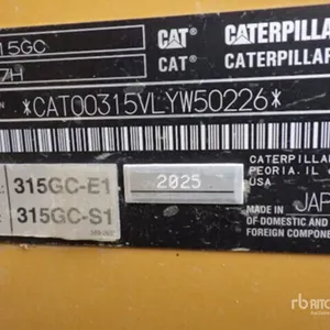 2025 Cat 315GC Tracked Excavator