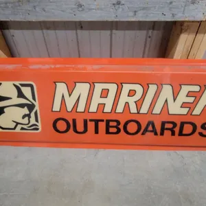 Mariner Outboards Dealer Sign, Orange with Logo 72 x 24" Lens off Lighted Sign