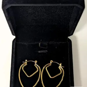 NEW 14K Gold Plated 35.0mm Double Hoop Earrings