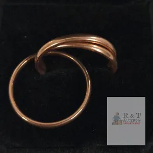 18k Gold Plated Triple Interlocking Bands Size 7.5
