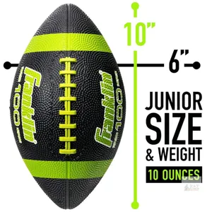 New Franklin Sports Grip-Rite 100 Rubber Junior Football 1 Inflated Football Black